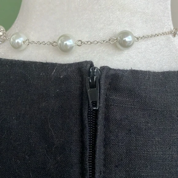 Vintage 80s Black and White Striped Mini Dress - Picture 6 of 8